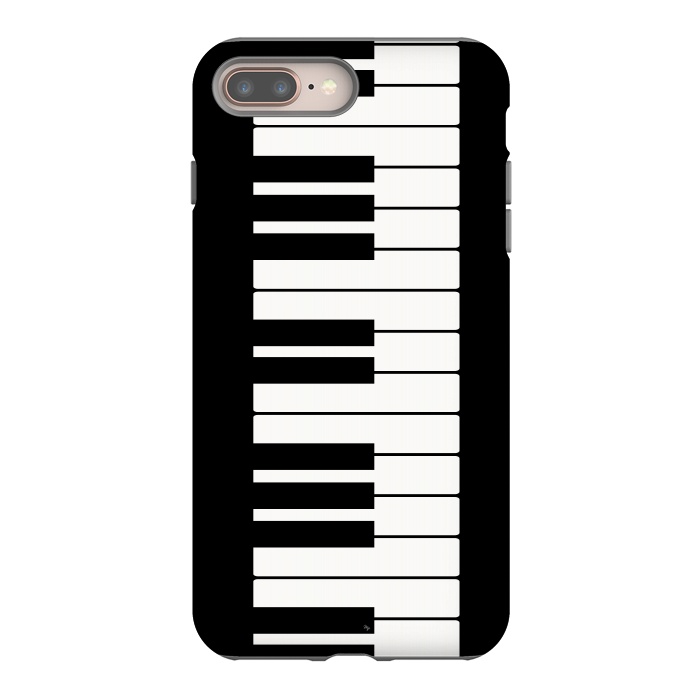 iPhone 7 plus StrongFit Black and white piano keys music instrument by Martina