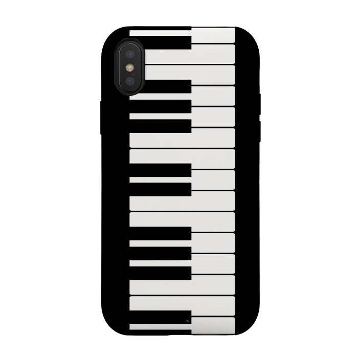 iPhone Xs / X StrongFit Black and white piano keys music instrument by Martina