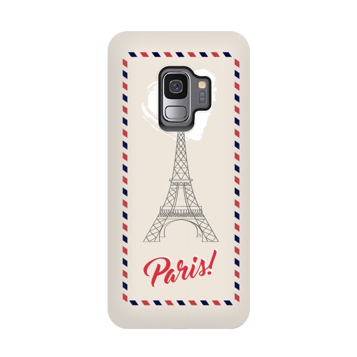 Galaxy S9 StrongFit Vintage envelope Eiffel Tower in Paris by Martina