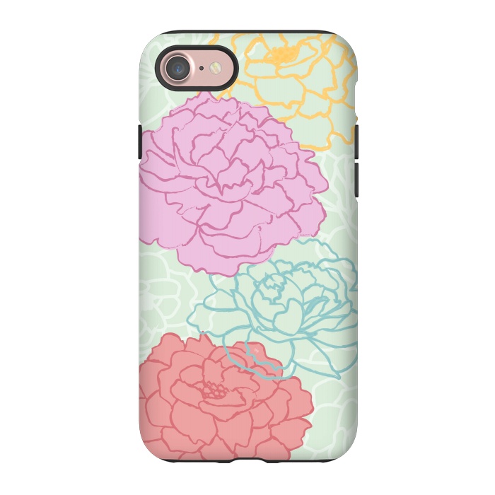 iPhone 7 StrongFit Pretty pastel peonies by Martina