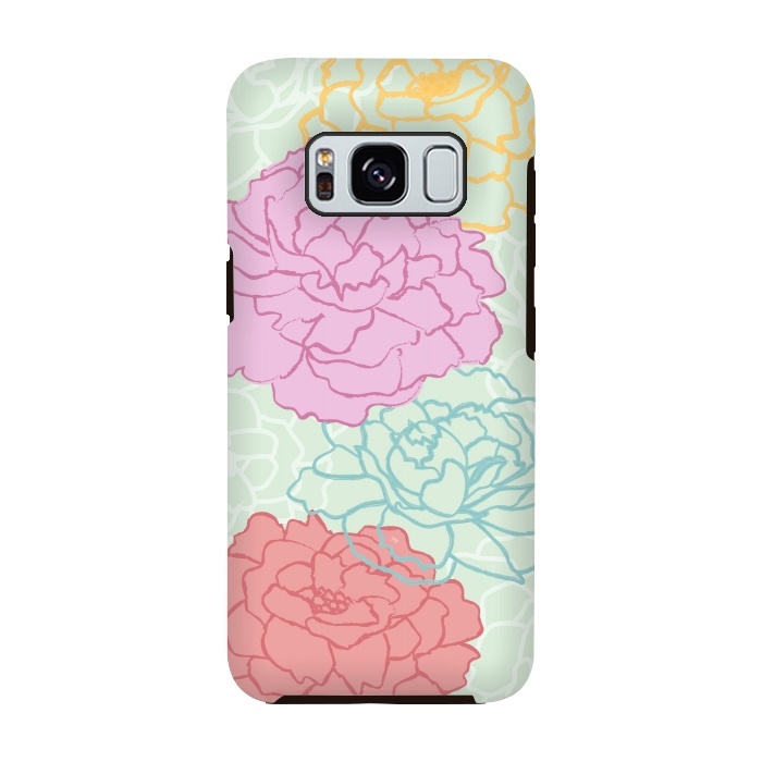 Galaxy S8 StrongFit Pretty pastel peonies by Martina
