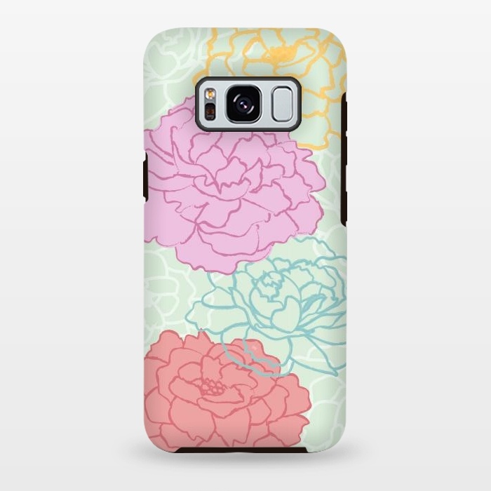 Galaxy S8 plus StrongFit Pretty pastel peonies by Martina