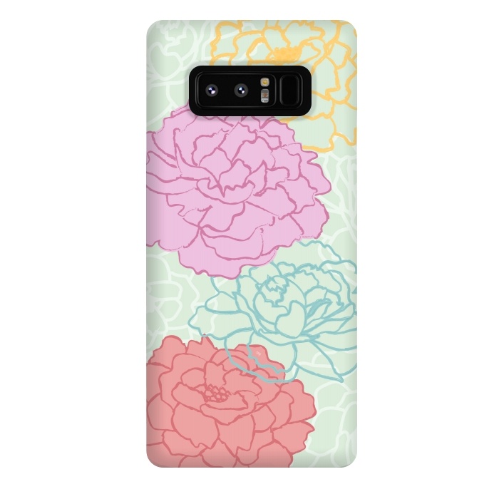 Galaxy Note 8 StrongFit Pretty pastel peonies by Martina