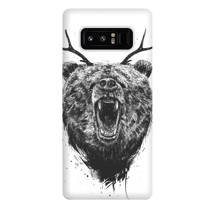 Galaxy Note 8 StrongFit Angry bear with antlers by Balazs Solti