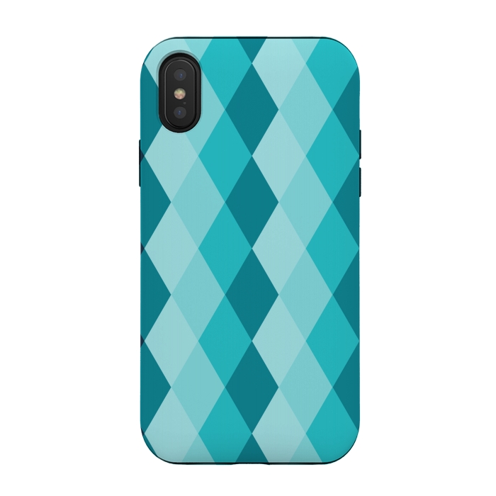 iPhone Xs / X StrongFit blue ceramic tiles by TMSarts