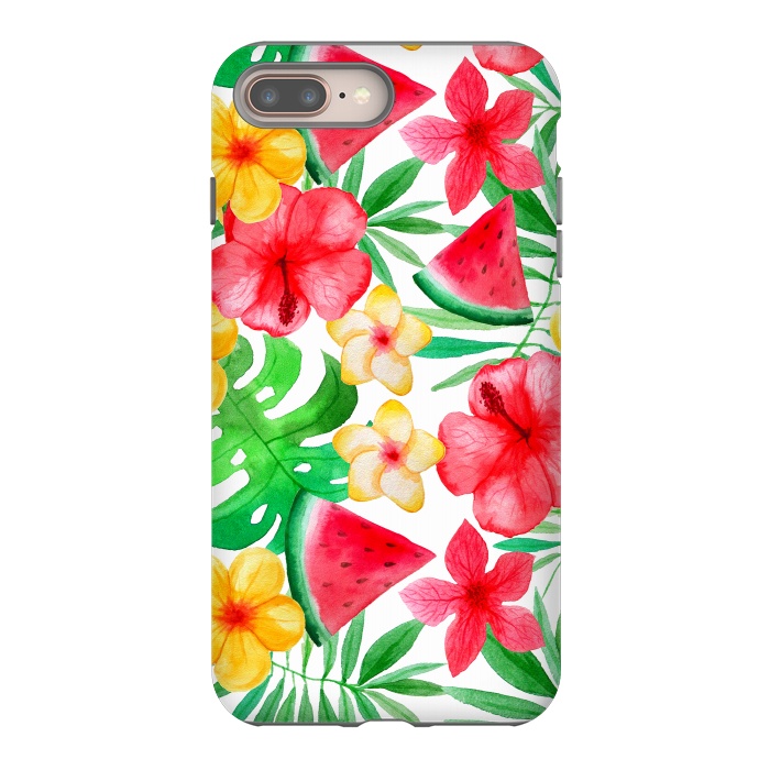 iPhone 7 plus StrongFit Aloha Tropical Hibiscus and Melon Pattern by  Utart