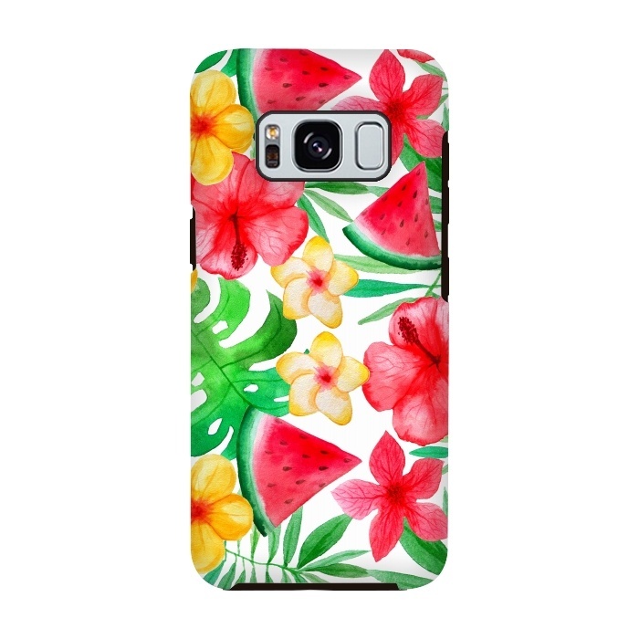 Galaxy S8 StrongFit Aloha Tropical Hibiscus and Melon Pattern by  Utart