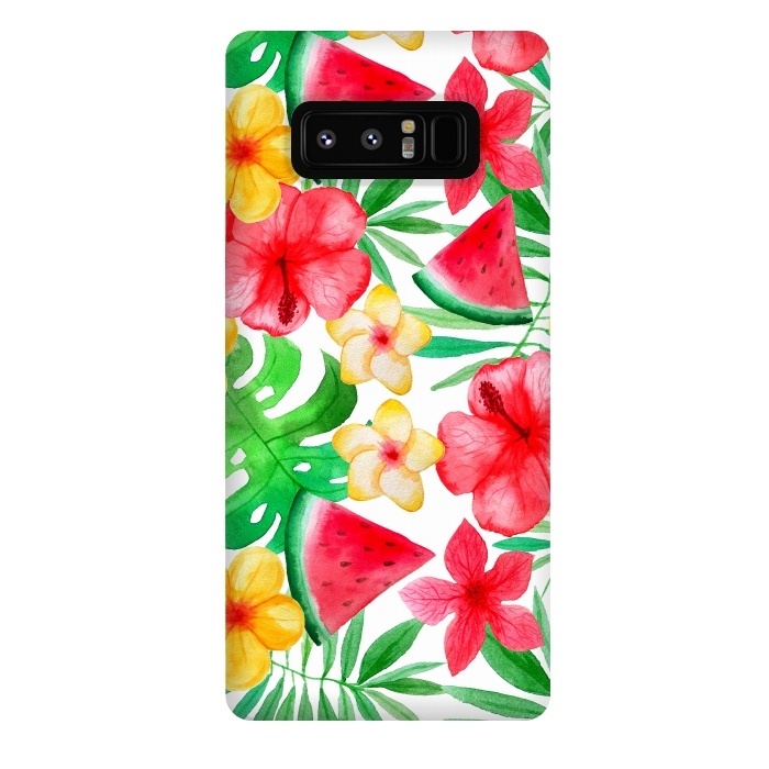 Galaxy Note 8 StrongFit Aloha Tropical Hibiscus and Melon Pattern by  Utart