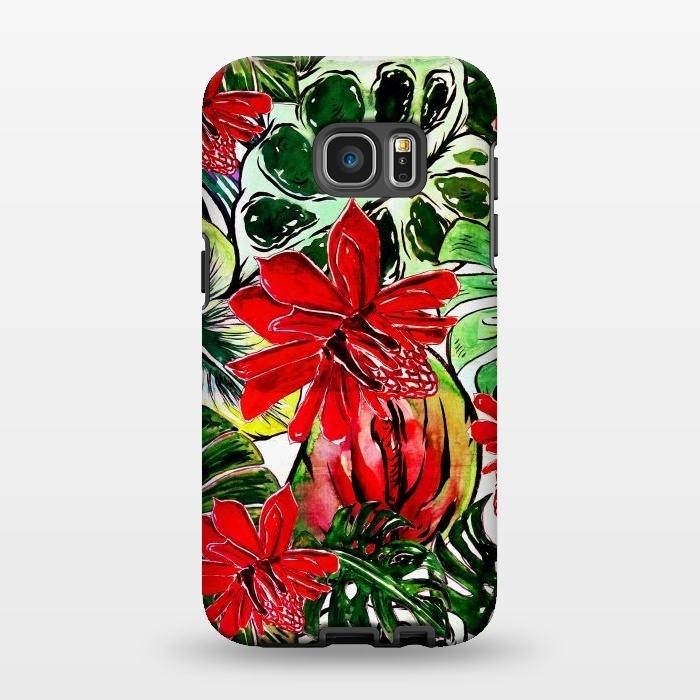 Galaxy S7 EDGE StrongFit Aloha Tropical Passiflora Jungle by  Utart