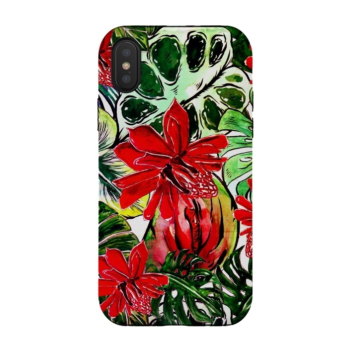 iPhone Xs / X StrongFit Aloha Tropical Passiflora Jungle by  Utart