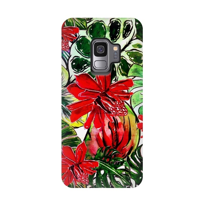 Galaxy S9 StrongFit Aloha Tropical Passiflora Jungle by  Utart