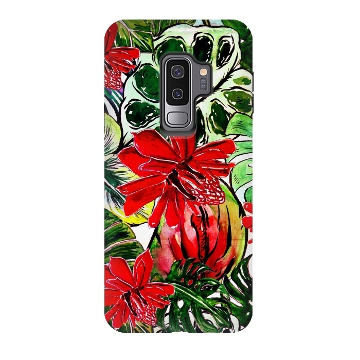 Galaxy S9 plus StrongFit Aloha Tropical Passiflora Jungle by  Utart