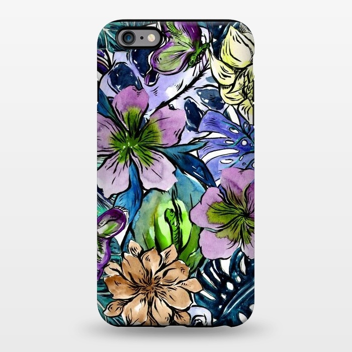 iPhone 6/6s plus StrongFit Purple Aloha Hibiscus Tropical Flower Pattern by  Utart