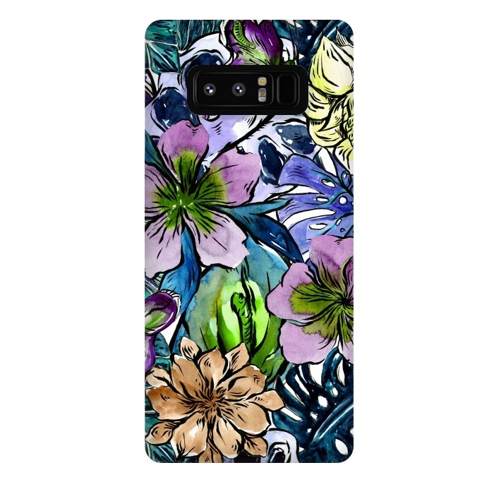 Galaxy Note 8 StrongFit Purple Aloha Hibiscus Tropical Flower Pattern by  Utart