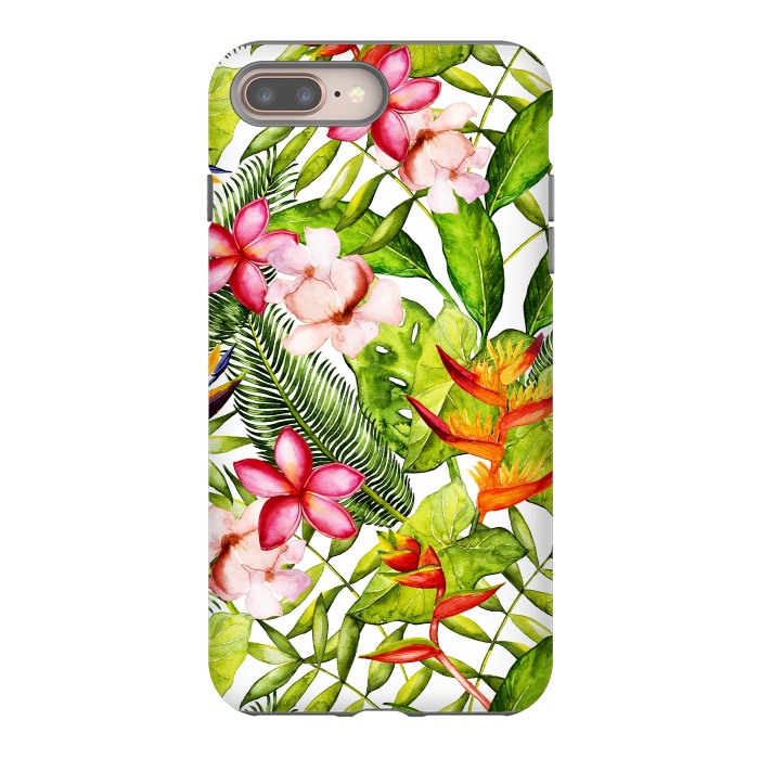 iPhone 7 plus StrongFit Aloha Tropical Flower Jungle Pattern by  Utart