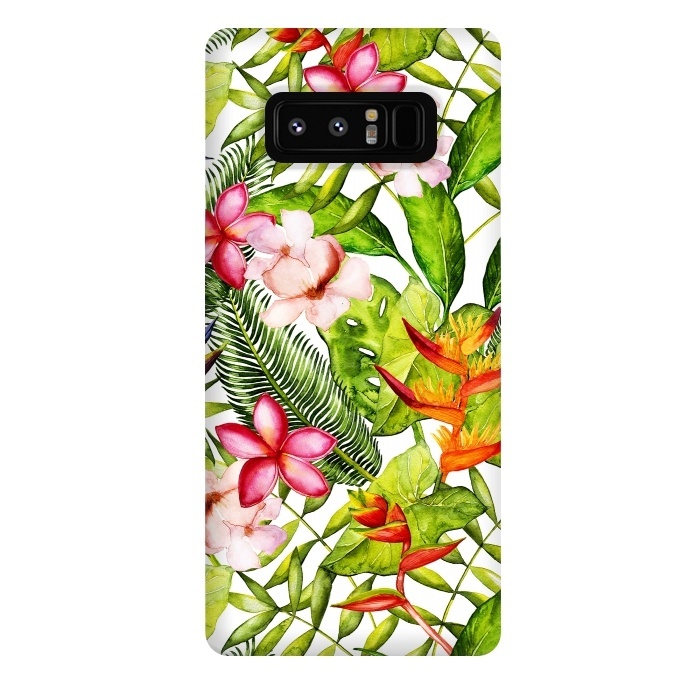 Galaxy Note 8 StrongFit Aloha Tropical Flower Jungle Pattern by  Utart