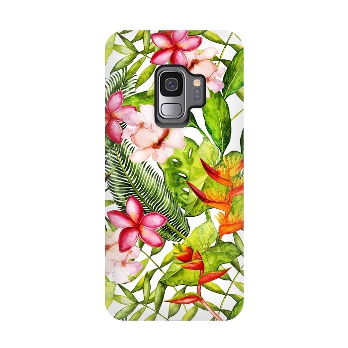 Galaxy S9 StrongFit Aloha Tropical Flower Jungle Pattern by  Utart