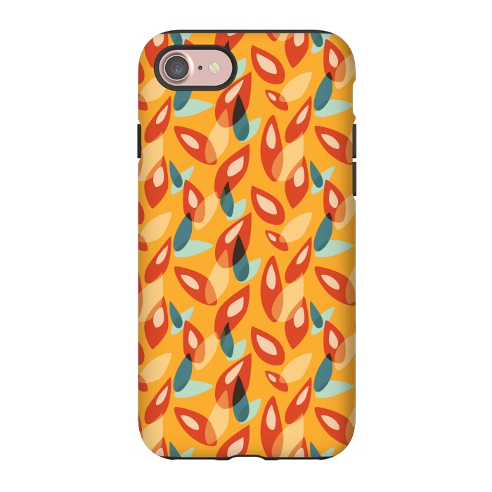 iPhone 7 StrongFit Orange Blue Yellow Abstract Autumn Leaves Pattern by Boriana Giormova