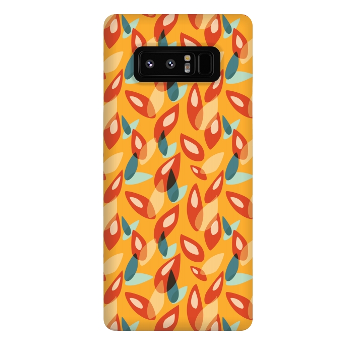 Galaxy Note 8 StrongFit Orange Blue Yellow Abstract Autumn Leaves Pattern by Boriana Giormova