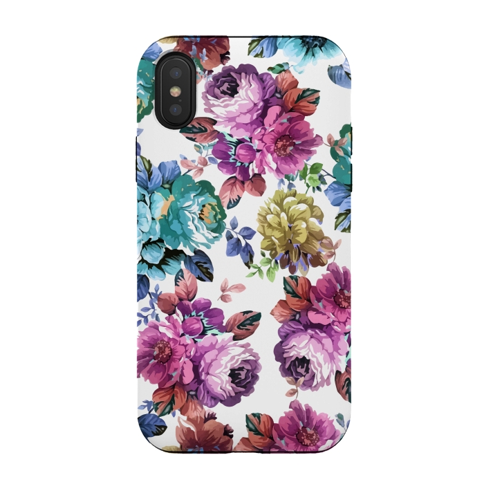 iPhone Xs / X StrongFit Fluorescent Roses by Creativeaxle