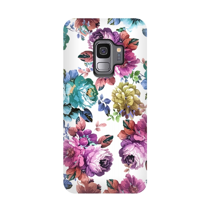 Galaxy S9 StrongFit Fluorescent Roses by Creativeaxle