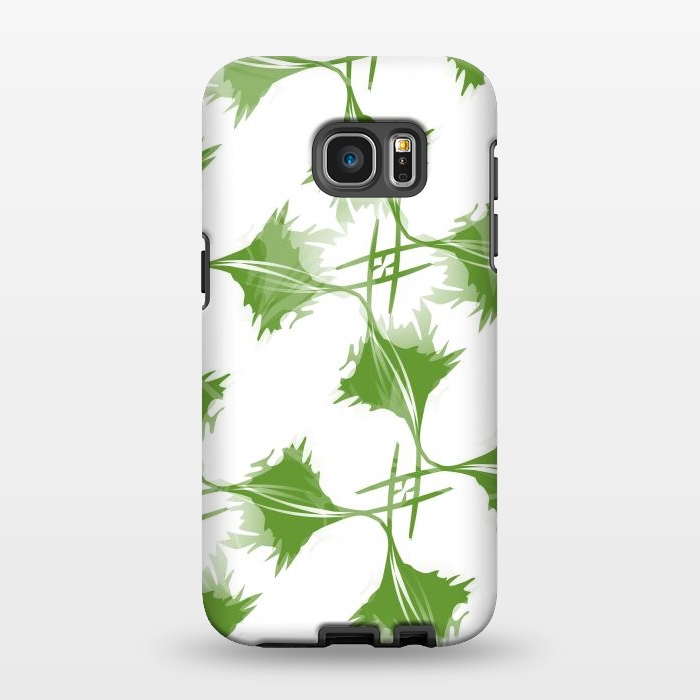 Galaxy S7 EDGE StrongFit Green Leaves by Creativeaxle