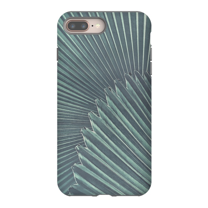 iPhone 7 plus StrongFit Teal Palm Leaves by Andrea Haase