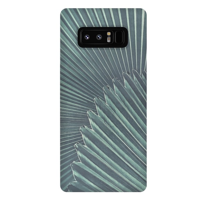 Galaxy Note 8 StrongFit Teal Palm Leaves by Andrea Haase