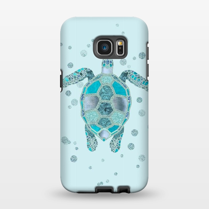 Galaxy S7 EDGE StrongFit Underwater Glamour Turtle by Andrea Haase
