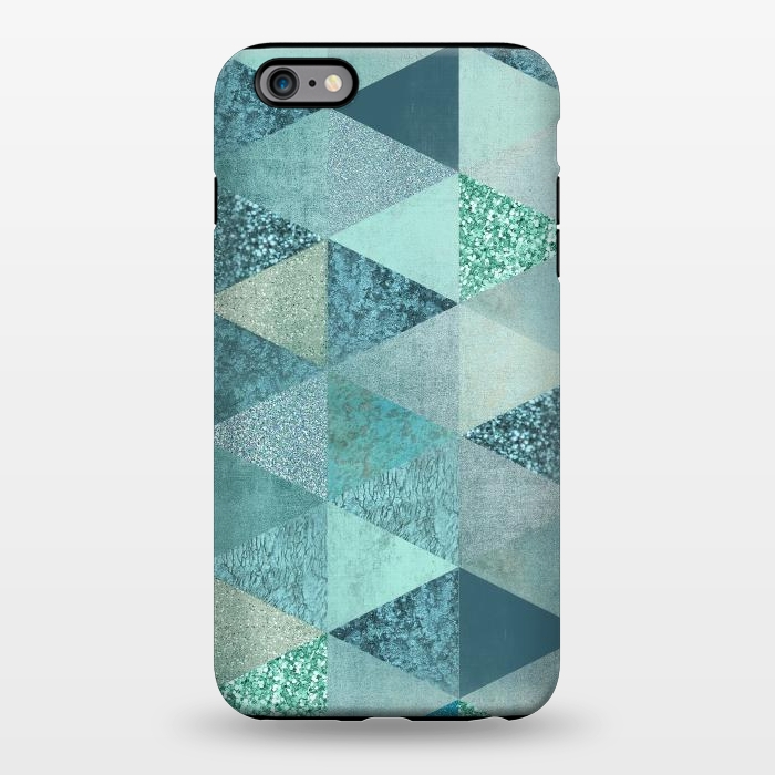 iPhone 6/6s plus StrongFit Fancy Shimmering Teal Triangles by Andrea Haase