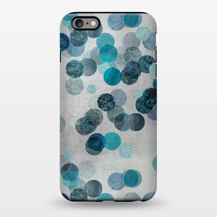 iPhone 6/6s plus StrongFit Fancy Faux Glitter Dots In Teal And Turquoise by Andrea Haase