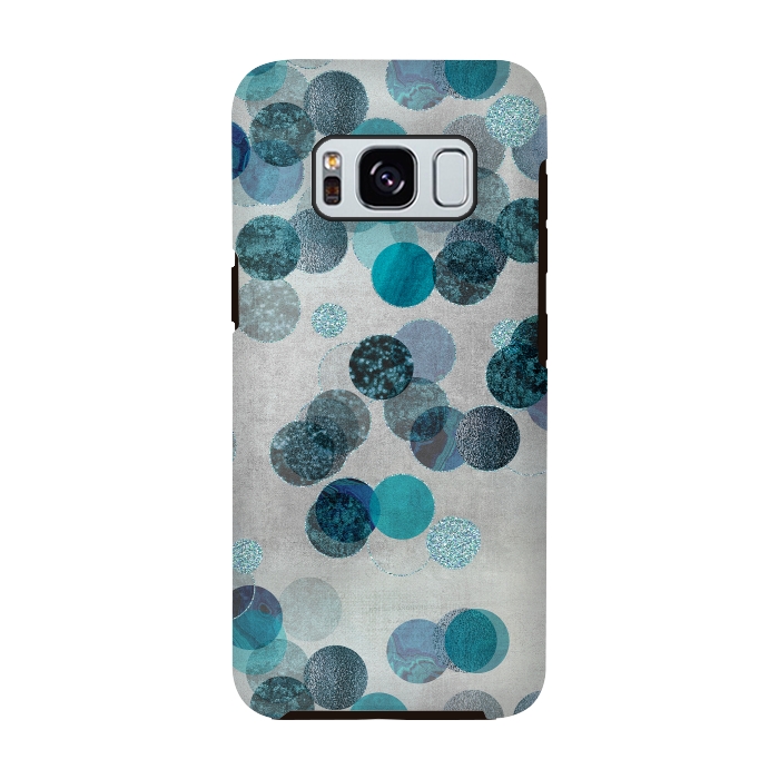 Galaxy S8 StrongFit Fancy Faux Glitter Dots In Teal And Turquoise by Andrea Haase