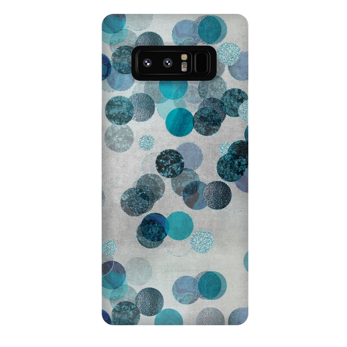Galaxy Note 8 StrongFit Fancy Faux Glitter Dots In Teal And Turquoise by Andrea Haase