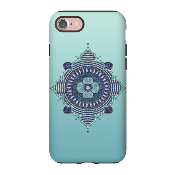 iPhone 7 StrongFit Precious Turquoise Mandala Ornament by Andrea Haase