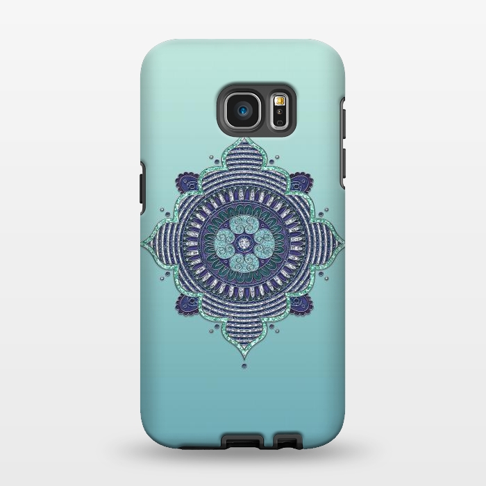Galaxy S7 EDGE StrongFit Precious Turquoise Mandala Ornament by Andrea Haase