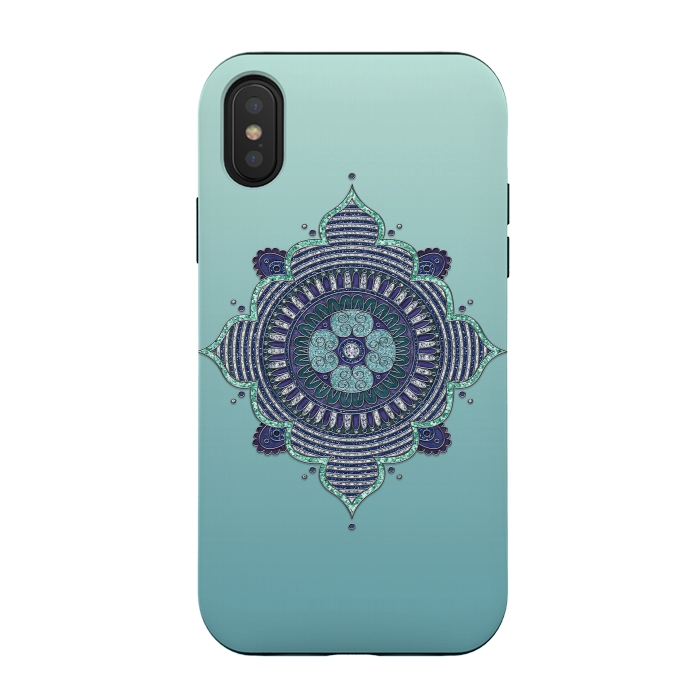 iPhone Xs / X StrongFit Precious Turquoise Mandala Ornament by Andrea Haase