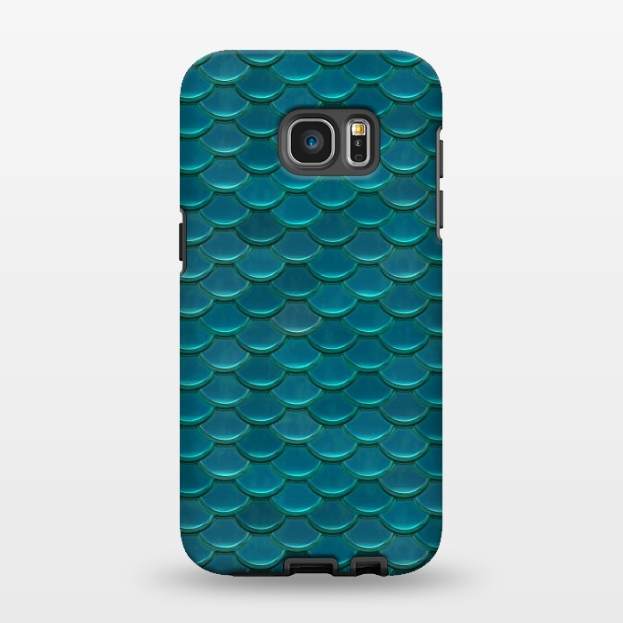 Galaxy S7 EDGE StrongFit Shiny Green Mermaid Scales by Andrea Haase