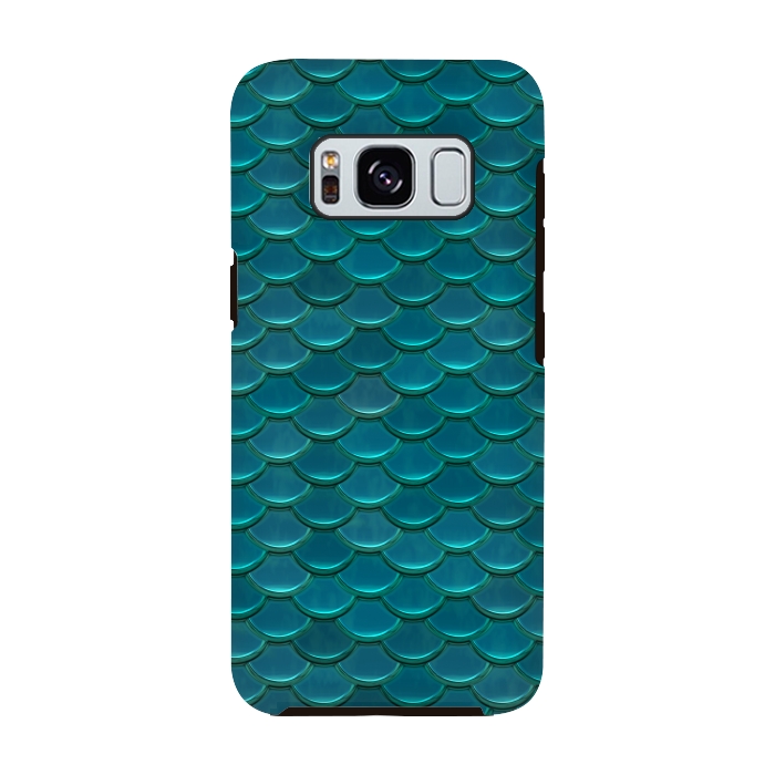 Galaxy S8 StrongFit Shiny Green Mermaid Scales by Andrea Haase