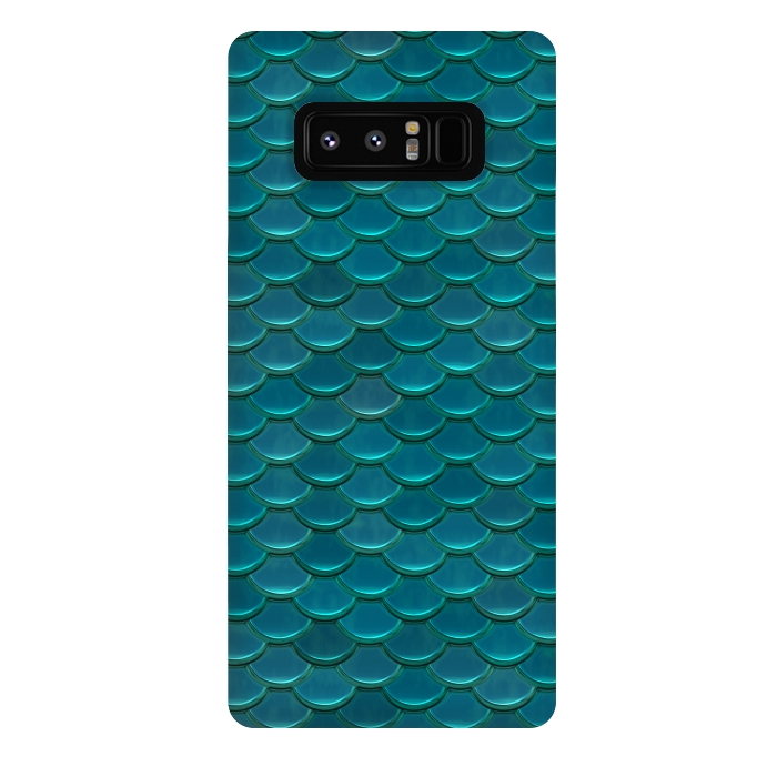Galaxy Note 8 StrongFit Shiny Green Mermaid Scales by Andrea Haase