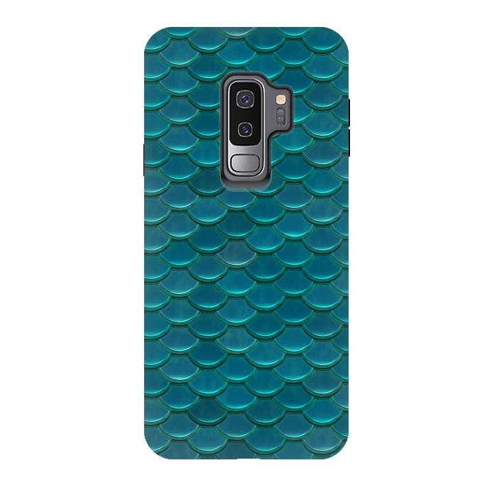 Galaxy S9 plus StrongFit Shiny Green Mermaid Scales by Andrea Haase