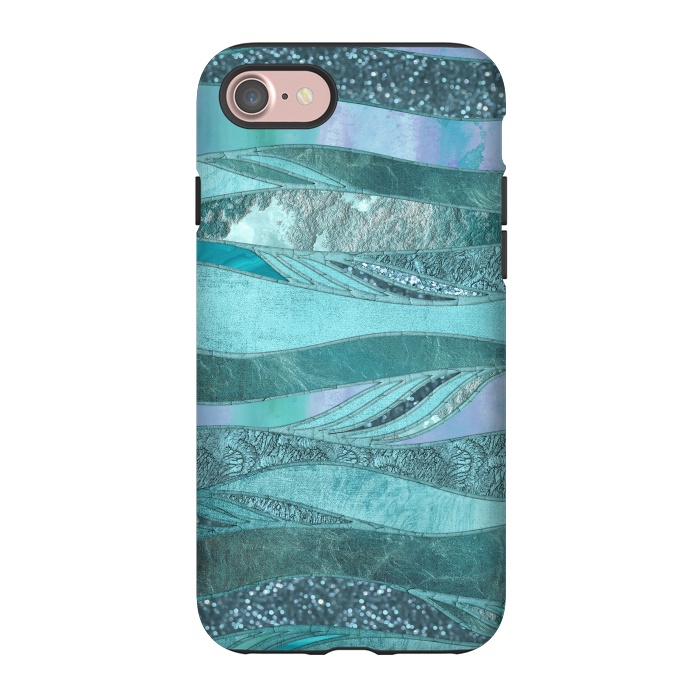 iPhone 7 StrongFit Glamorous Waves Of Turquoise and Teal 2 by Andrea Haase