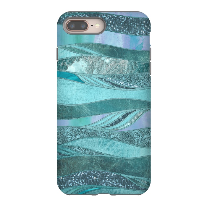 iPhone 7 plus StrongFit Glamorous Waves Of Turquoise and Teal 2 by Andrea Haase