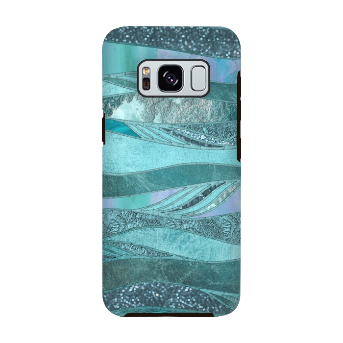 Galaxy S8 StrongFit Glamorous Waves Of Turquoise and Teal 2 by Andrea Haase