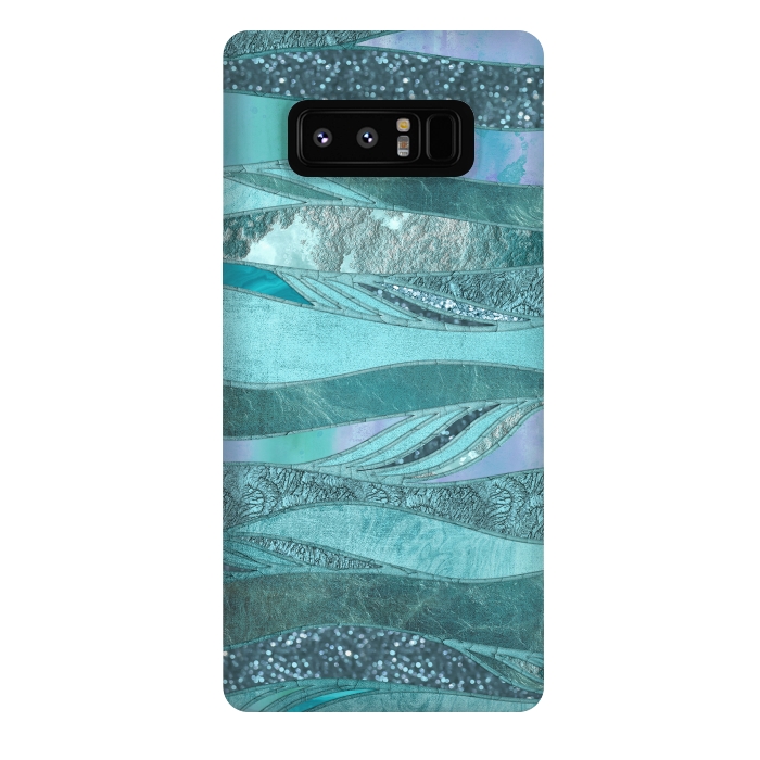 Galaxy Note 8 StrongFit Glamorous Waves Of Turquoise and Teal 2 by Andrea Haase