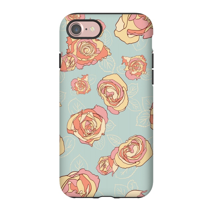 iPhone 7 StrongFit Retro Roses by Paula Ohreen