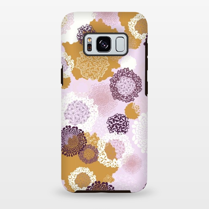 Galaxy S8 plus StrongFit Doily Flowers on Pink by Paula Ohreen