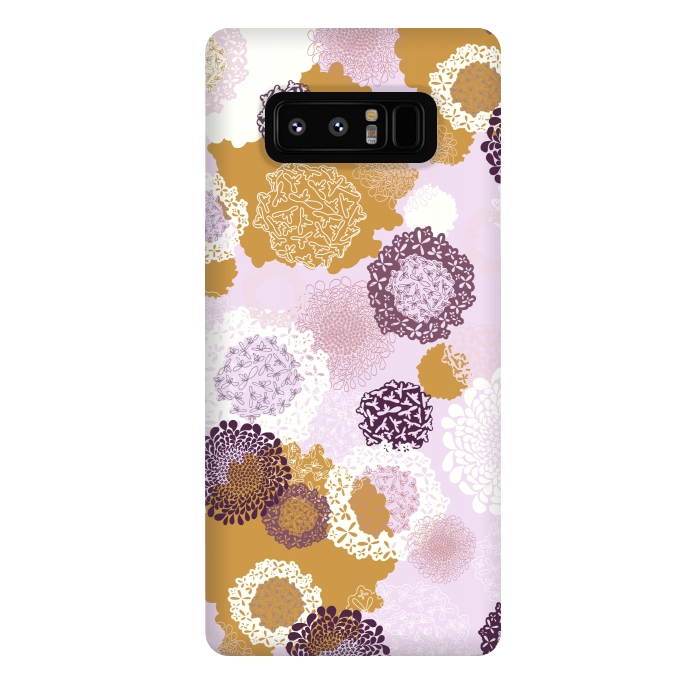 Galaxy Note 8 StrongFit Doily Flowers on Pink by Paula Ohreen