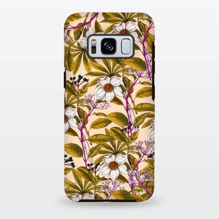 Galaxy S8 plus StrongFit White Sepia Flora by Creativeaxle