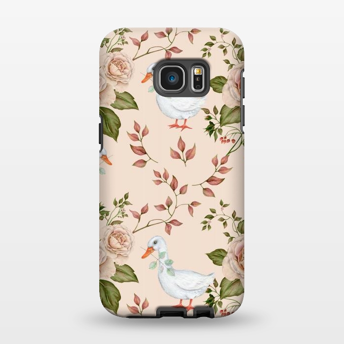 Galaxy S7 EDGE StrongFit Goose in Rose Garden by Creativeaxle