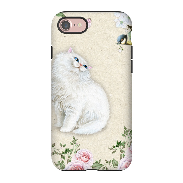 iPhone 7 StrongFit Kitty Welcomes Bird by Creativeaxle